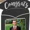 Congrats Grad Mortarboard Photo Frame Centerpiece 11.5" x 12"